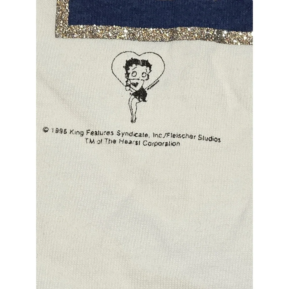 Vintage 90s Betty Boop T-Shirt XXL Diamond Dust Glitter Cartoon Graphic USA Rare